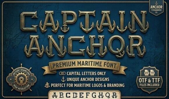 Captain Anchor: A Bold Nautical Font for Your Creative Projects