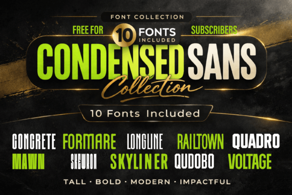 Condensed Collection – 10 Tall Set: A Versatile Typography Solution
