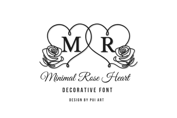 Elegant Minimal Rose Heart Font for Modern Design