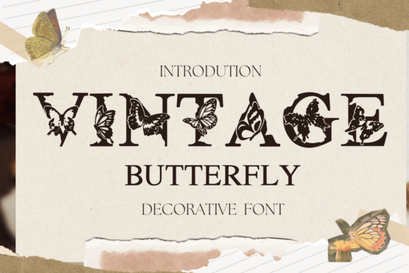 Embrace Elegance with Vintage Butterfly: A Unique Decorative Typeface