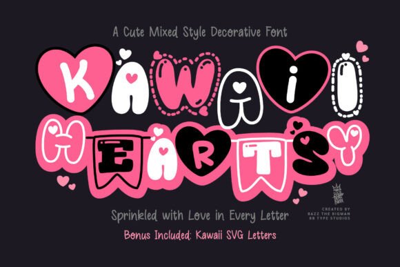 Embrace the Charm of Kawaii Heartsy: A Whimsical Font for Creative Enthusiasts
