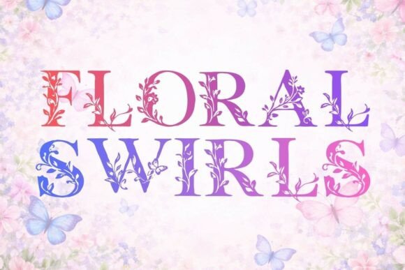 Floral Swirls: A Delicate and Elegant Decorative Display Font