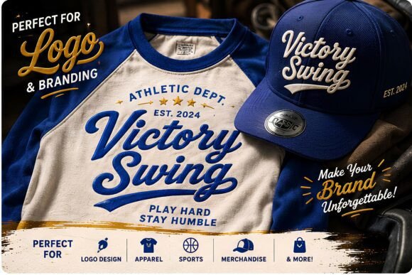 Victory Swing: A Bold Vintage Script Font for Creative Projects