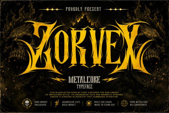 Zorvex: A Commanding Blackletter Font for Impactful Visual Identities